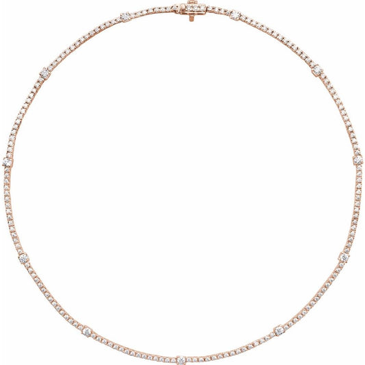 14K Rose Gold 4 CTW Lab-Grown Diamond Line 16" Necklace