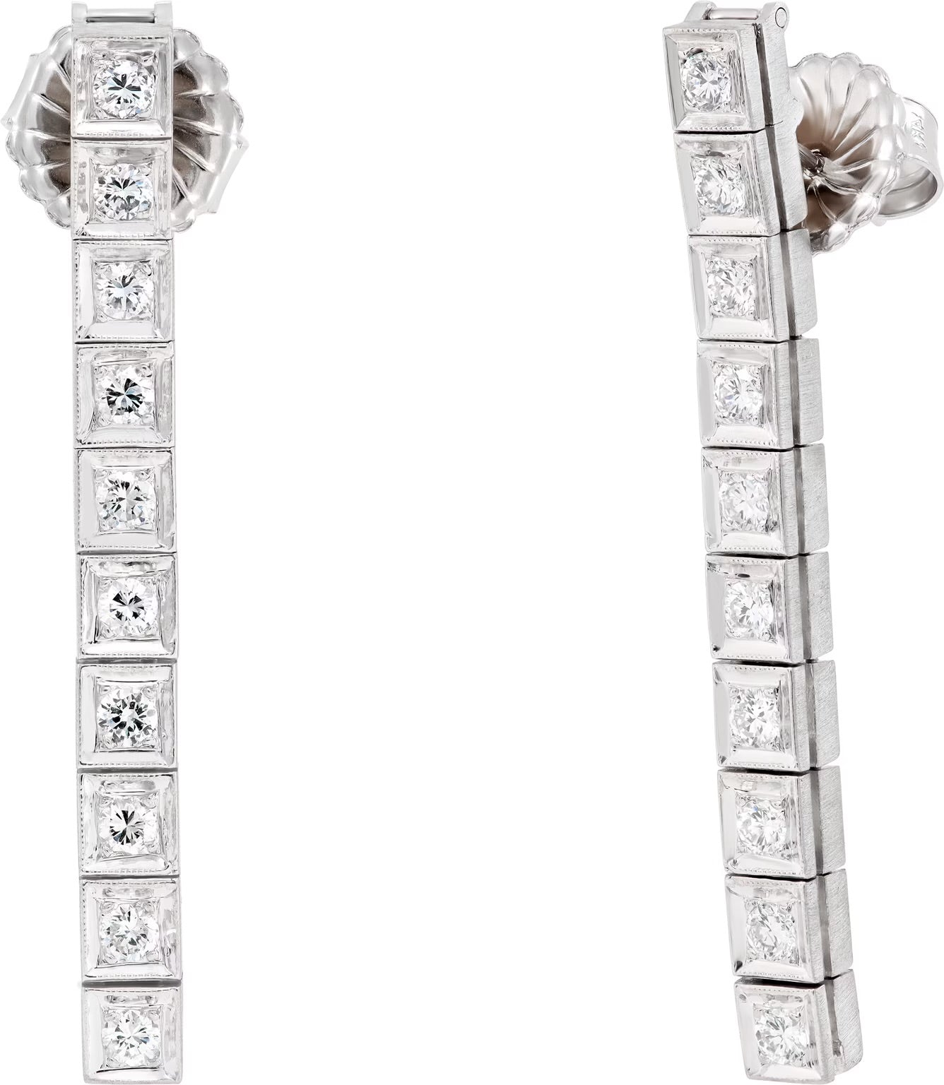 Diamond drop earrings with approximately 1.00 carats in diamonds