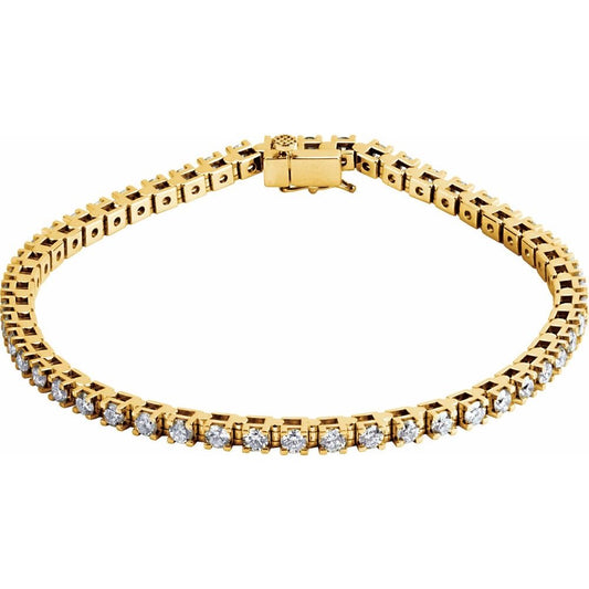 14K Gold 3 1/2 CTW Lab-Grown SI1 Diamond Line 7 1/4" Bracelet