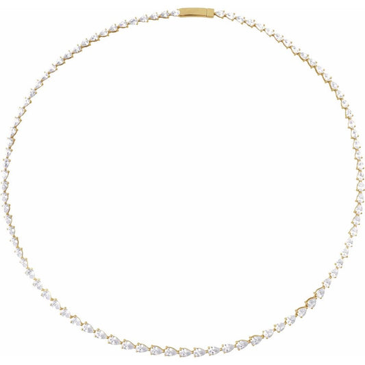 14K Gold 10 CTW Lab-Grown Diamond Line 16" Necklace