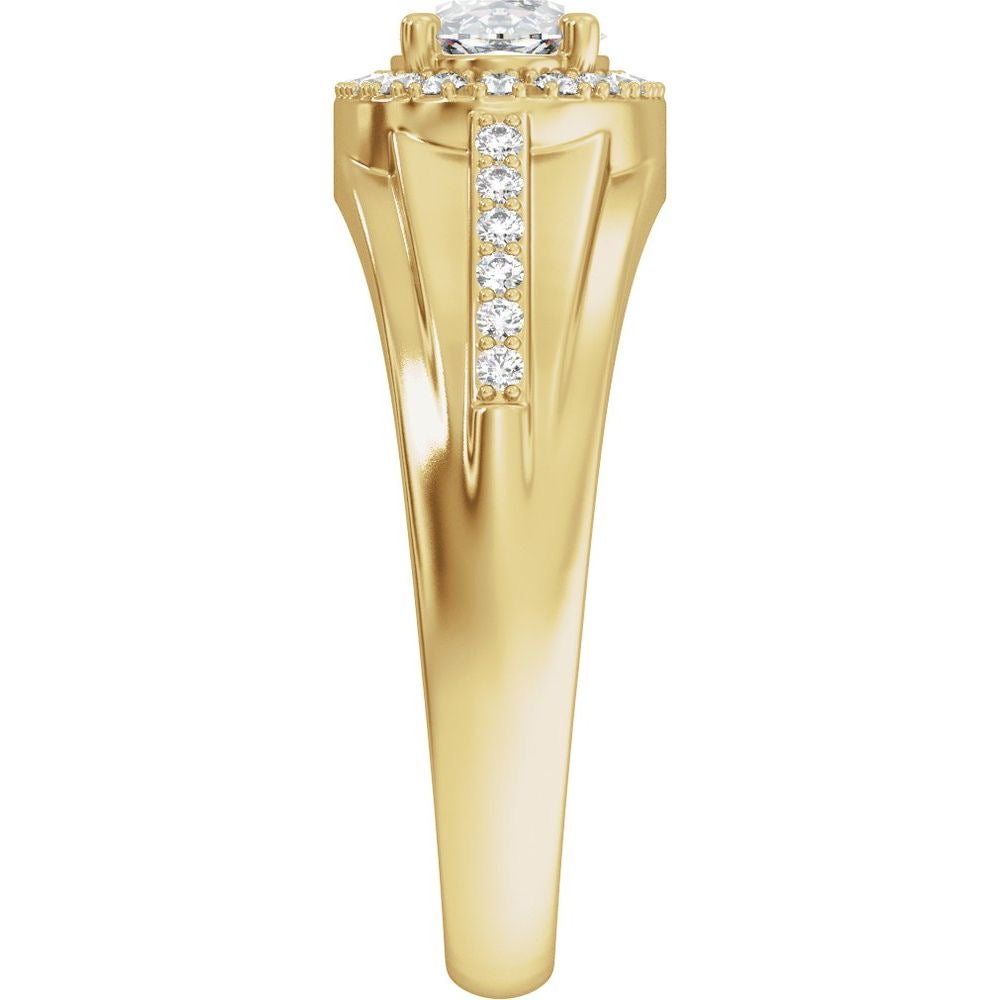 VS2 14K Gold 1 3/4 CTW Halo Lab Diamond Ring
