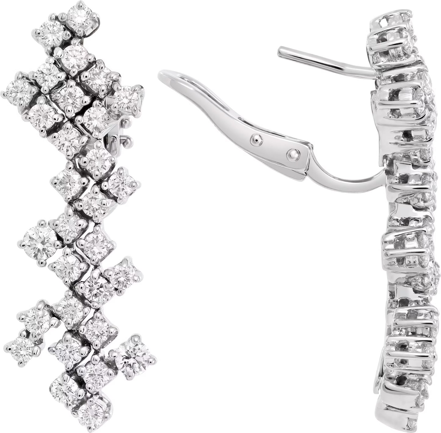 Damiani Zig-Zag Diamond Earrings in 18k white gold