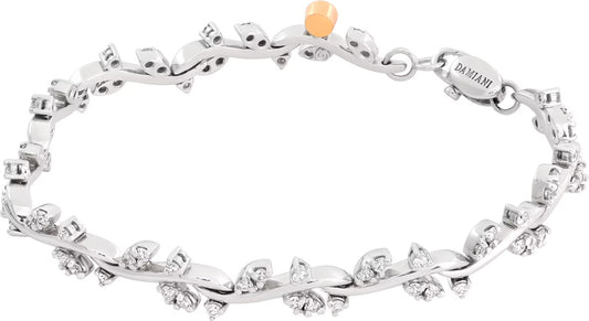 Damiani leaf petal trail diamond bracelet in 18k white gold