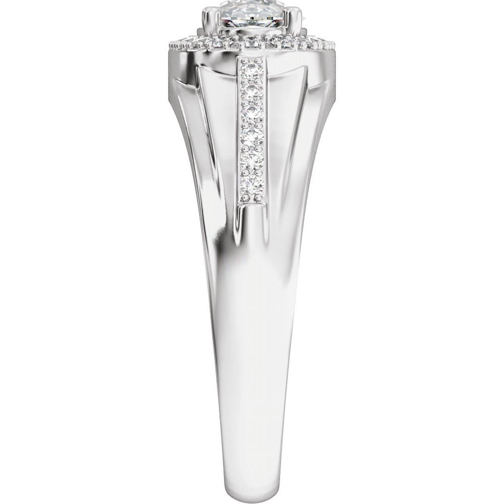 VS2 14K Gold 1 3/4 CTW Halo Lab Diamond Ring