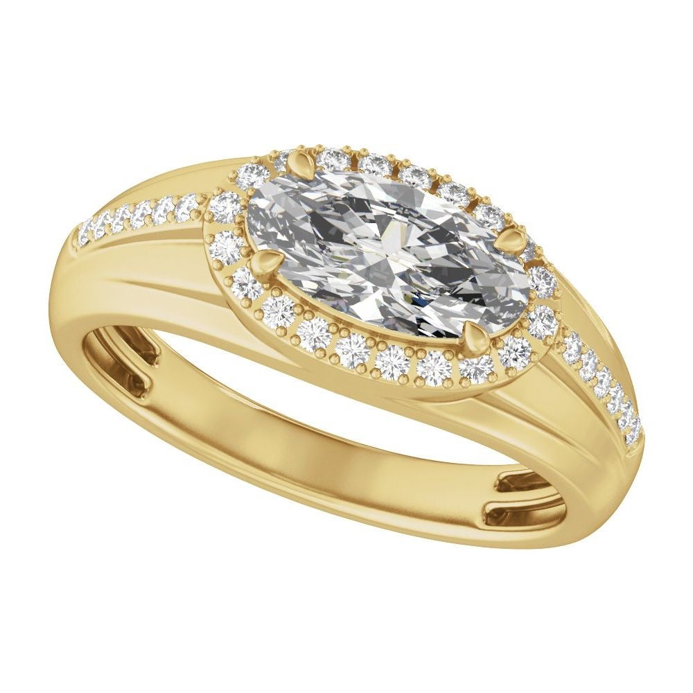VS2 14K Gold 1 3/4 CTW Halo Lab Diamond Ring
