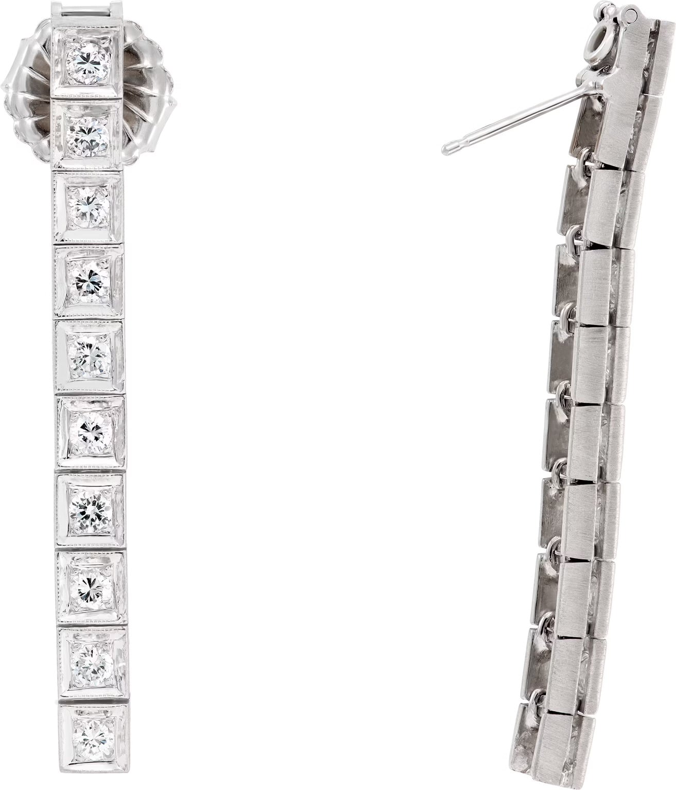 Diamond drop earrings with approximately 1.00 carats in diamonds