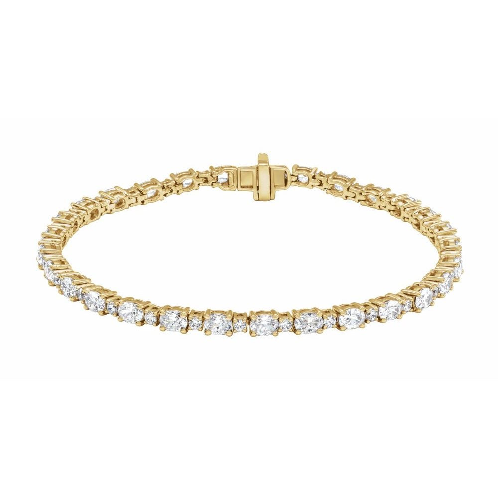 14K Gold 5 1/2 CTW Lab-Grown SI1 Diamond Line 7" Bracelet