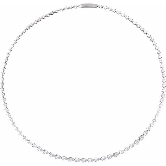 14K White Gold 6 3/4 CTW Lab-Grown Diamond Line 16" Necklace