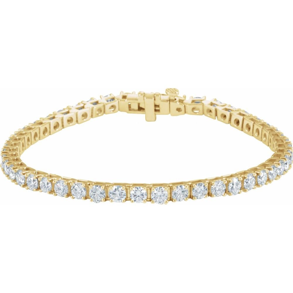 18K Gold 7 CTW Natural Diamond Line 7 1/4" Bracelet