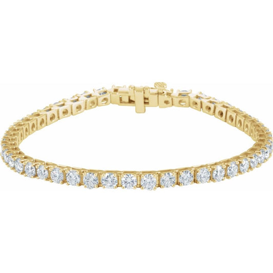 18K Gold 7 CTW Natural Diamond Line 7 1/4" Bracelet