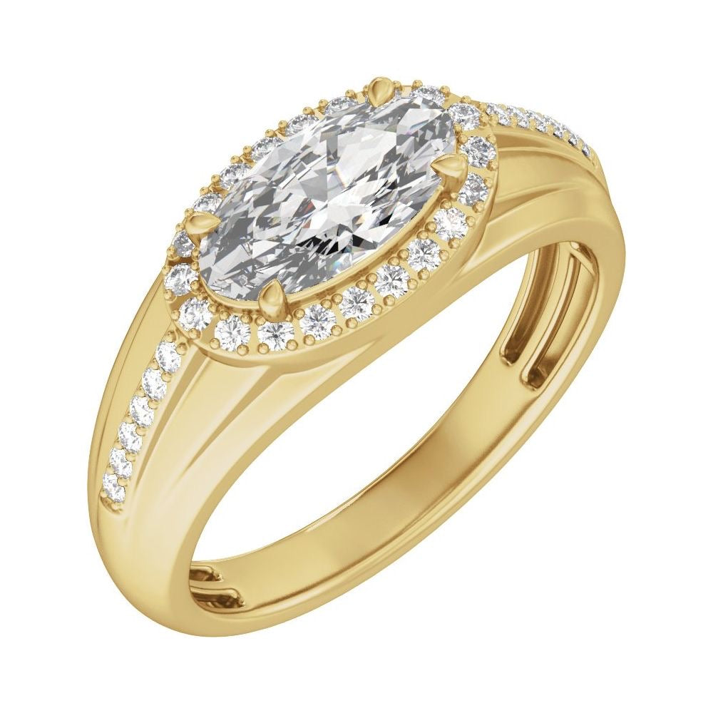 VS2 14K Gold 1 3/4 CTW Halo Lab Diamond Ring
