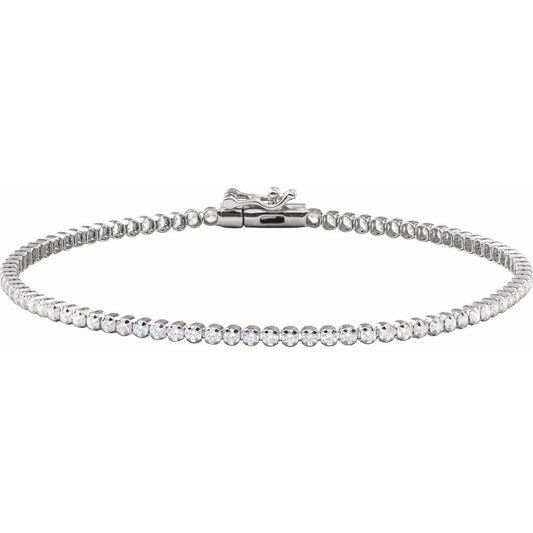 14K White Gold 1 5/8 CTW Lab-Grown SI1 Diamond Lightweight Line 7" Bracelet