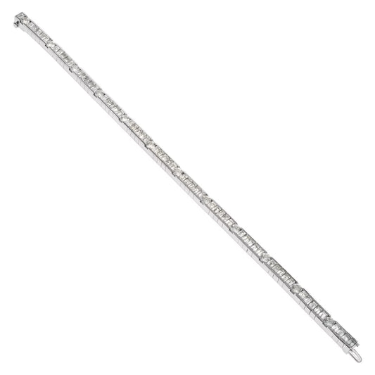 Christopher designs, crisscut and round brilliant cut diamond bracelet in 18K white gold. Approx. total carat weight: 8.00 ct.
