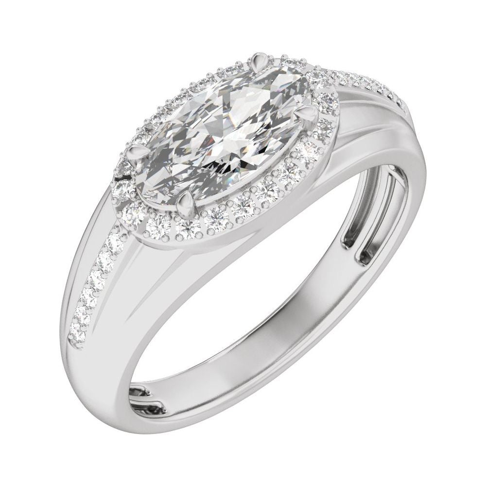 VS2 14K Gold 1 3/4 CTW Halo Lab Diamond Ring