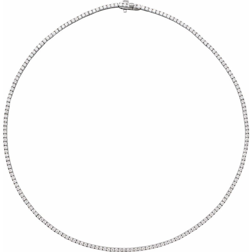 14K White Gold 5 7/8 CTW Natural Diamond Line 16" Necklace