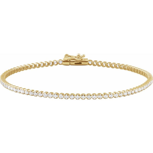 14K Gold 1 5/8 CTW Lab-Grown SI1 Diamond Lightweight Line 7" Bracelet