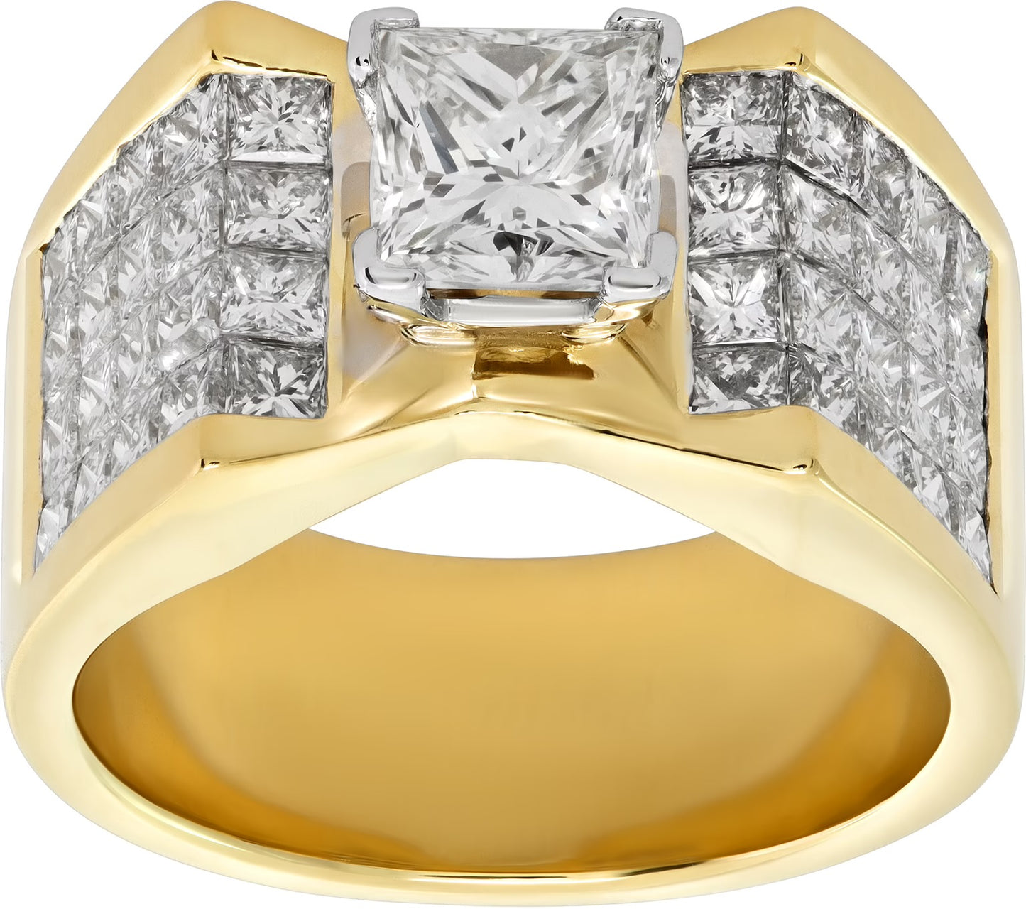 GIA certified 1.5 carat princess cut diamond (K color, VS2 clarity) ring