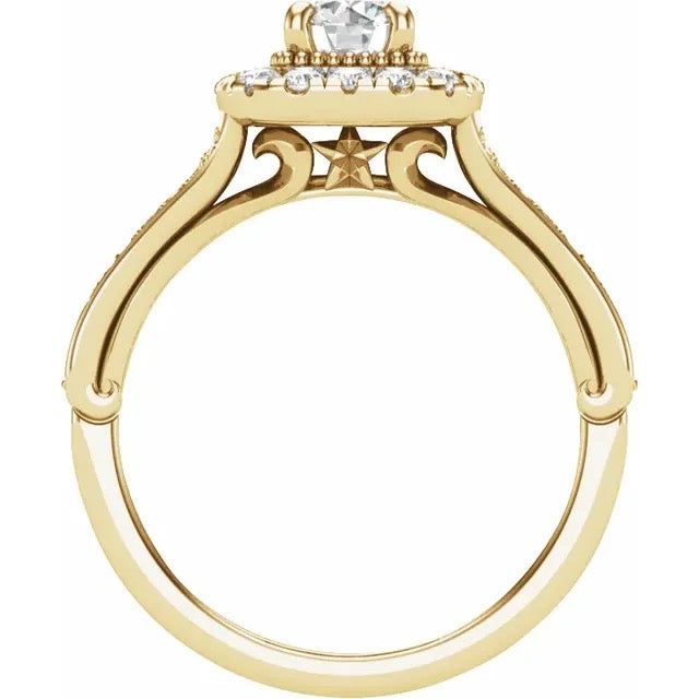 14K VS2 Round 1/2-1 CT Ring