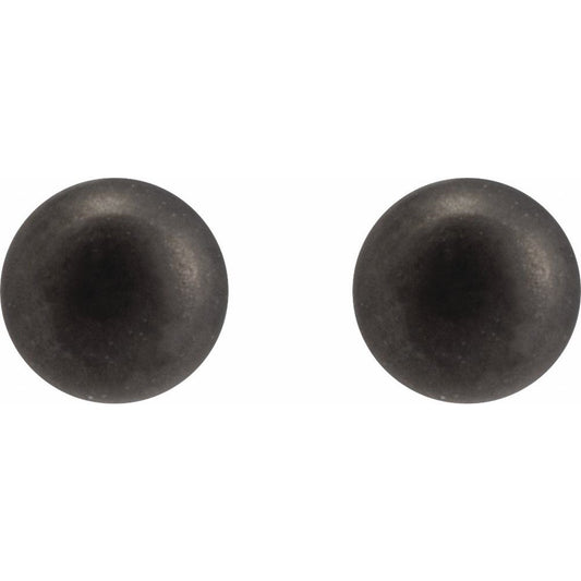 Stainless Steel Black Oxidized 3 mm Ball Stud Piercing Earrings