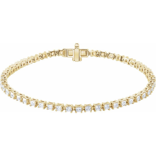 14K Gold 2 1/2 CTW Lab-Grown SI1 Diamond 7" Line Bracelet