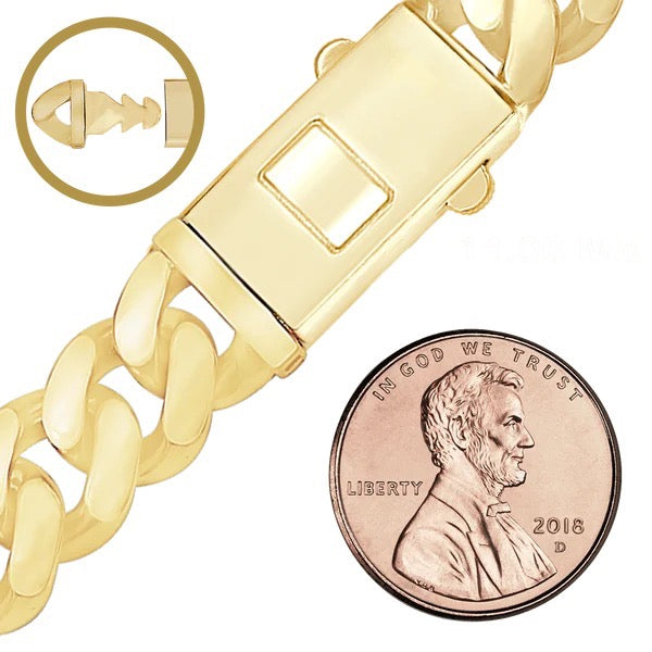 14K Handmade Cuban Bracelet (4mm-11mm)