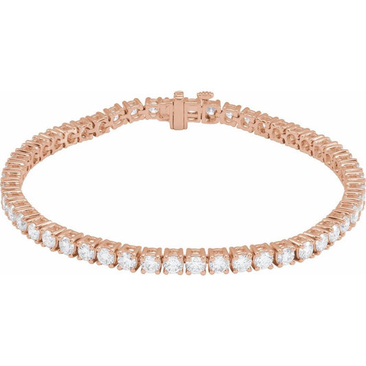 14K Rose Gold 7 CTW Lab-Grown SI1 Diamond Line 7" Bracelet