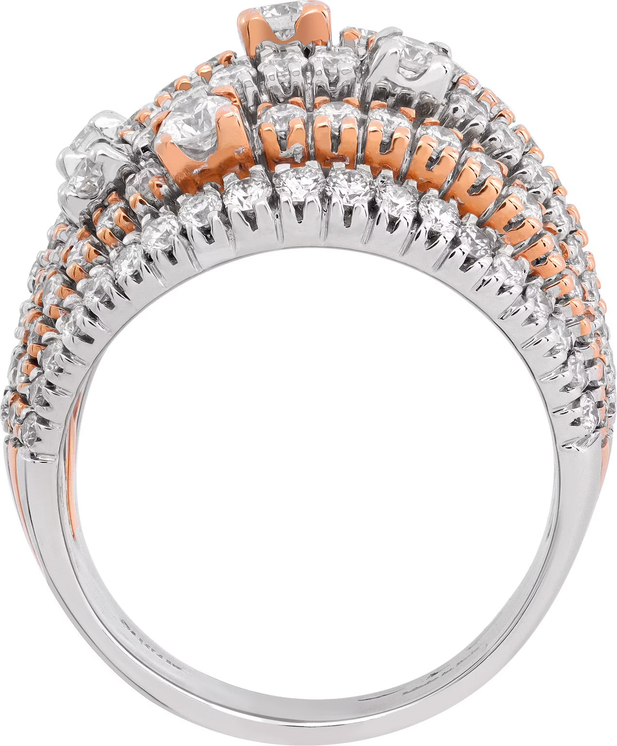 Damiani two-tone diamond ring in 18k rose and white gold