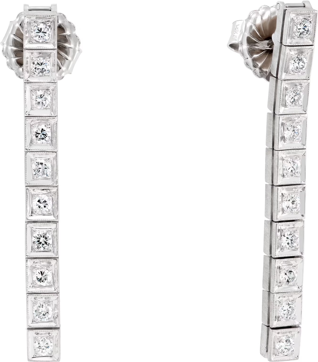 Diamond drop earrings with approximately 1.00 carats in diamonds