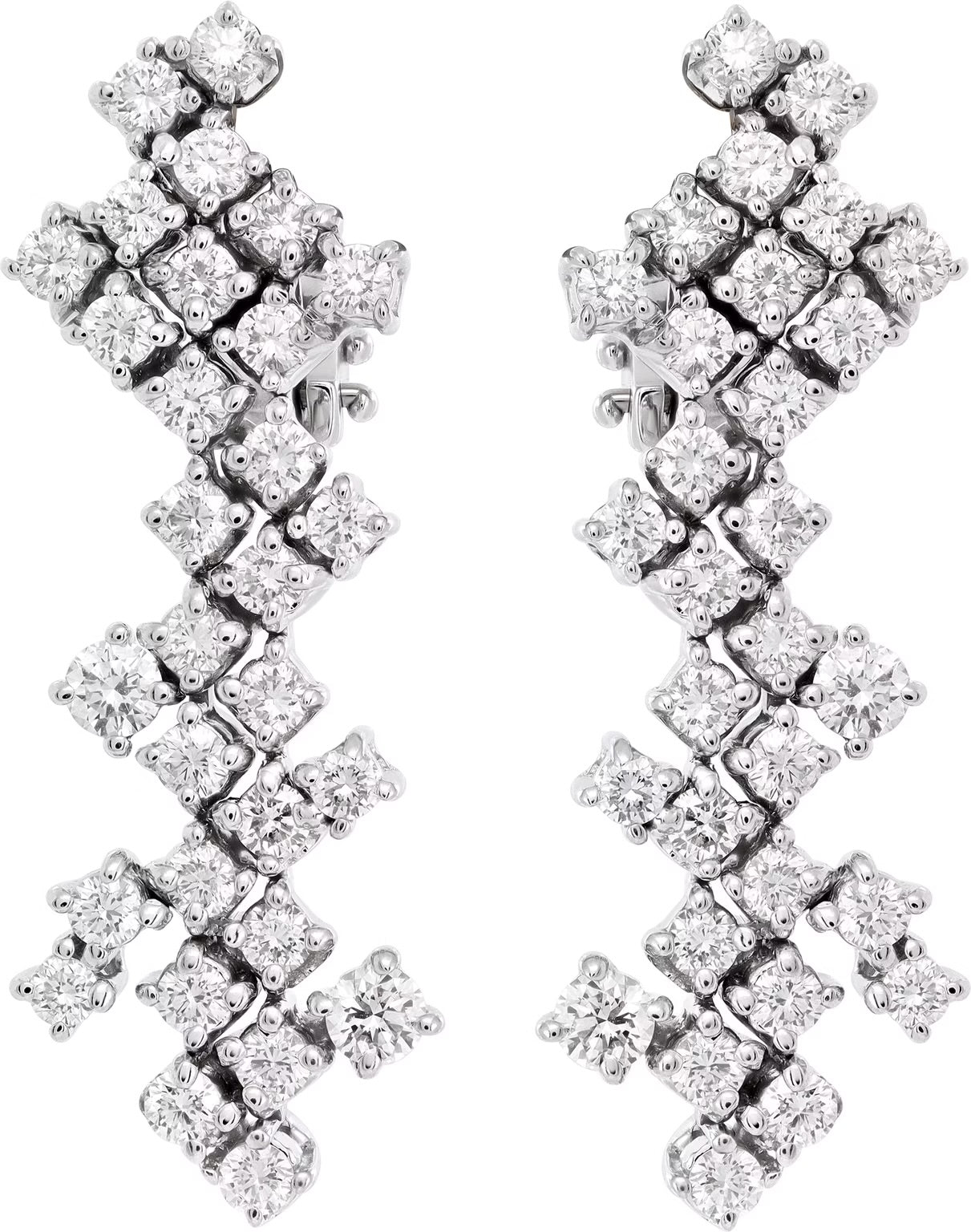 Damiani Zig-Zag Diamond Earrings in 18k white gold