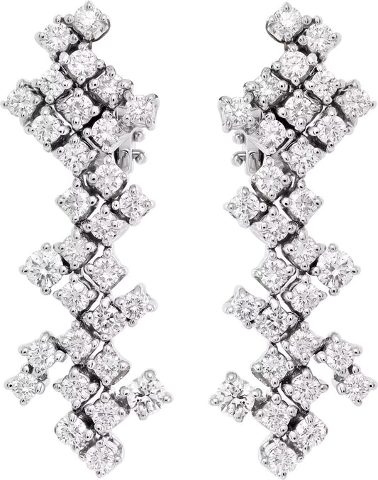 Damiani Zig-Zag Diamond Earrings in 18k white gold