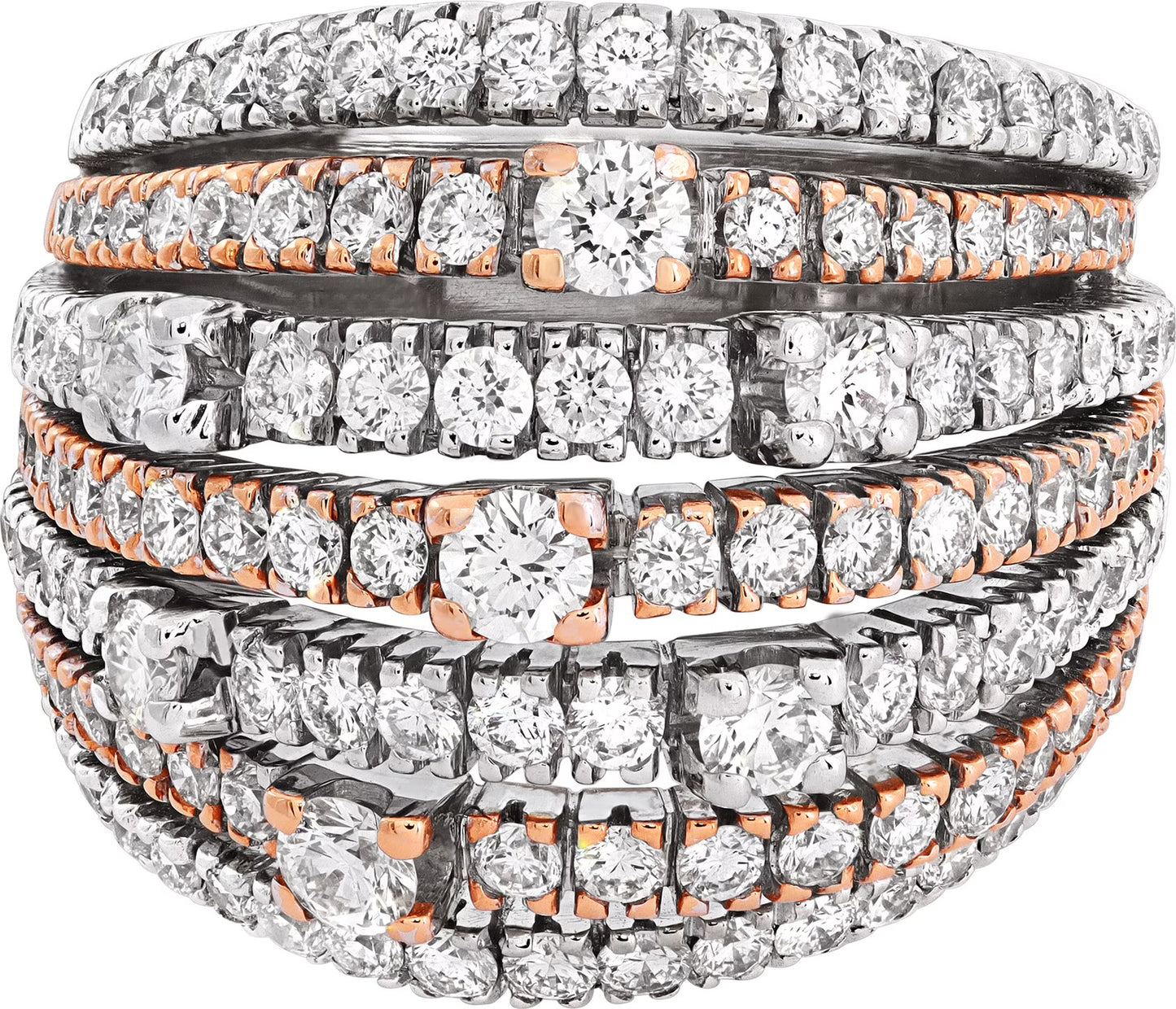 Damiani two-tone diamond ring in 18k rose and white gold
