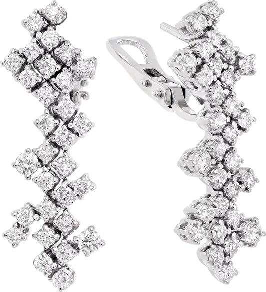 Damiani Zig-Zag Diamond Earrings in 18k white gold