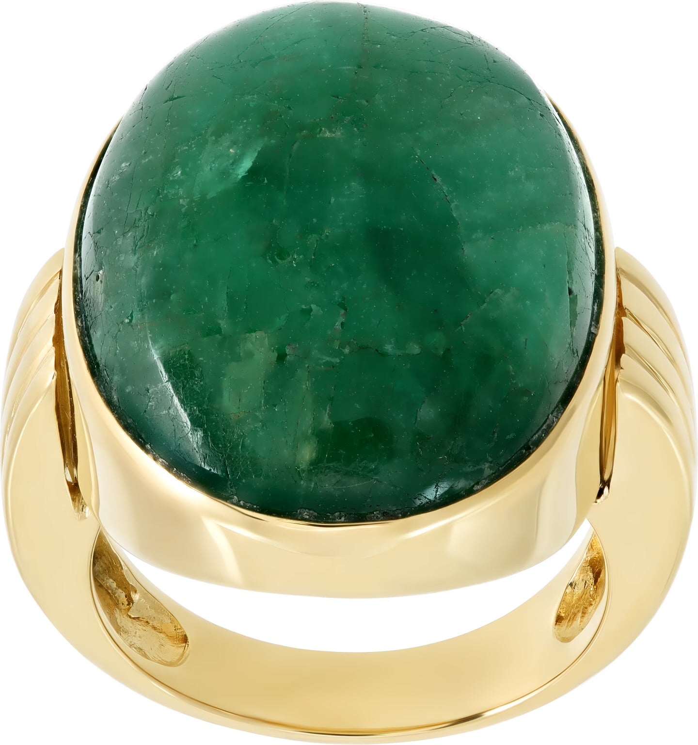 Jade Cabochon ring in 18k yellow gold