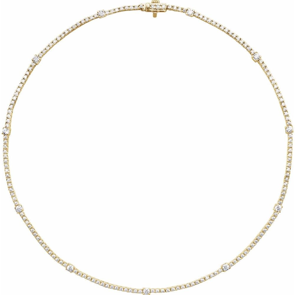14K Gold 4 CTW Lab-Grown Diamond Line 16" Necklace