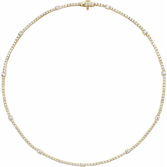 14K Gold 4 CTW Lab-Grown Diamond Line 16" Necklace