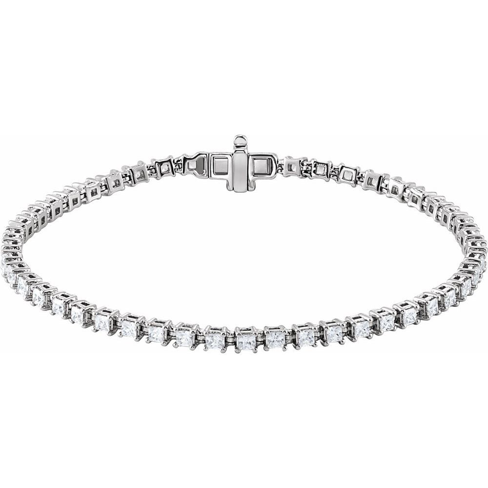 14K White Gold 3 1/2 CTW Lab-Grown SI1 Diamond Line 7 1/4" Bracelet