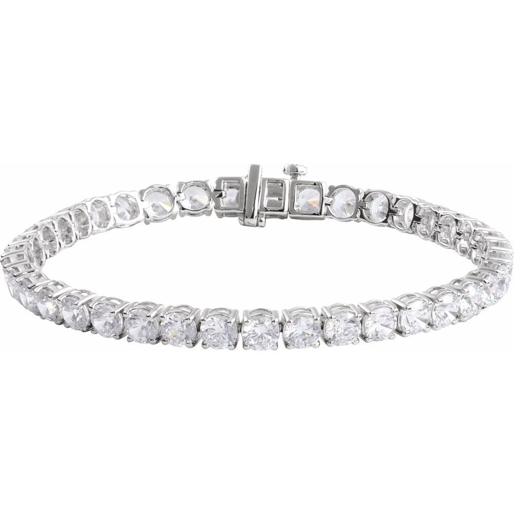 14K White Gold 6 CTW Lab-Grown SI1 Diamond Line 7" Bracelet