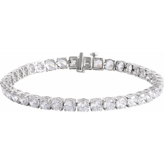 14K White Gold 6 CTW Lab-Grown SI1 Diamond Line 7" Bracelet