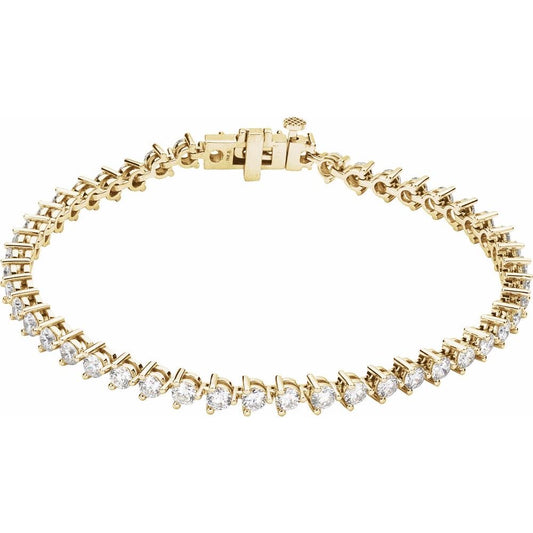 14K Gold 4 3/4 CTW Lab-Grown Diamond Line 7 1/4" Bracelet