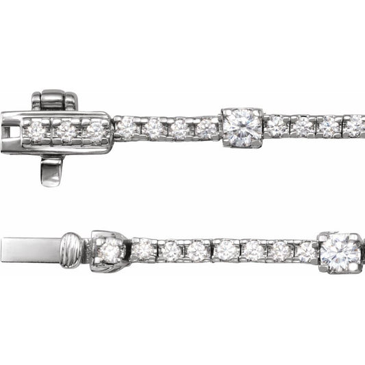 14K White Gold 4 CTW Lab-Grown Diamond Line 16" Necklace