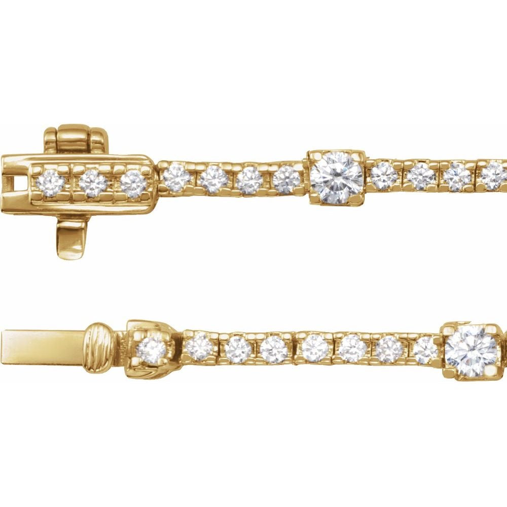 14K Gold 4 CTW Lab-Grown Diamond Line 16" Necklace