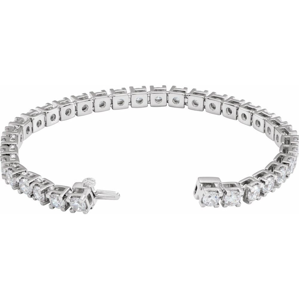 14K White Gold 8 CTW Lab-Grown Diamond Line 7 1/4" Bracelet