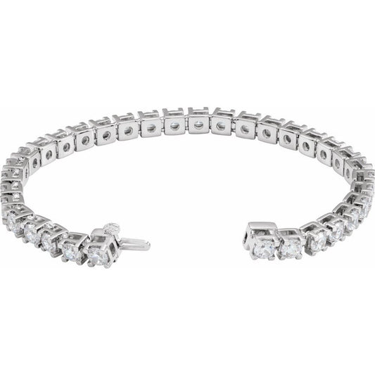 14K White Gold 8 CTW Lab-Grown Diamond Line 7 1/4" Bracelet