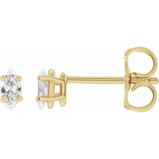 14K Gold 1/8 CTW Natural Diamond Earrings