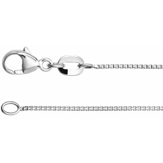 Sterling Silver .8 mm Diamond-Cut Box 18" Chain