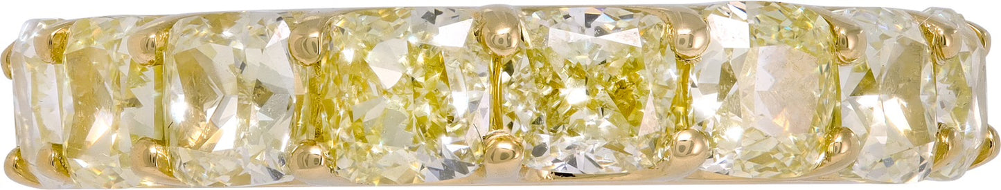Fancy Yellow Diamond eternity band in 18k yellow gold