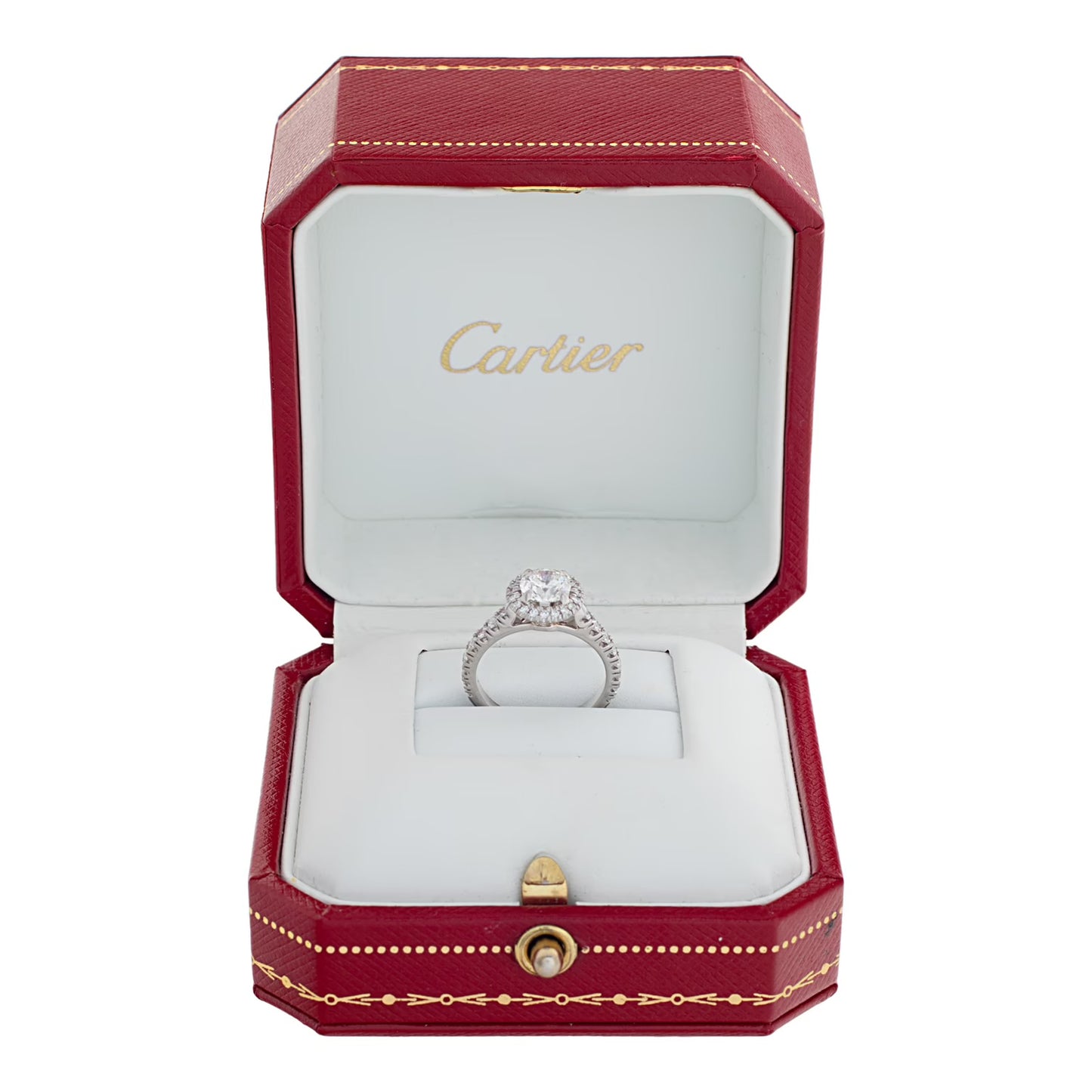 Cartier "Destinee" collection, GIA. Round Brilliant Cut. 0.73 ct. F-VVS1. Size 4