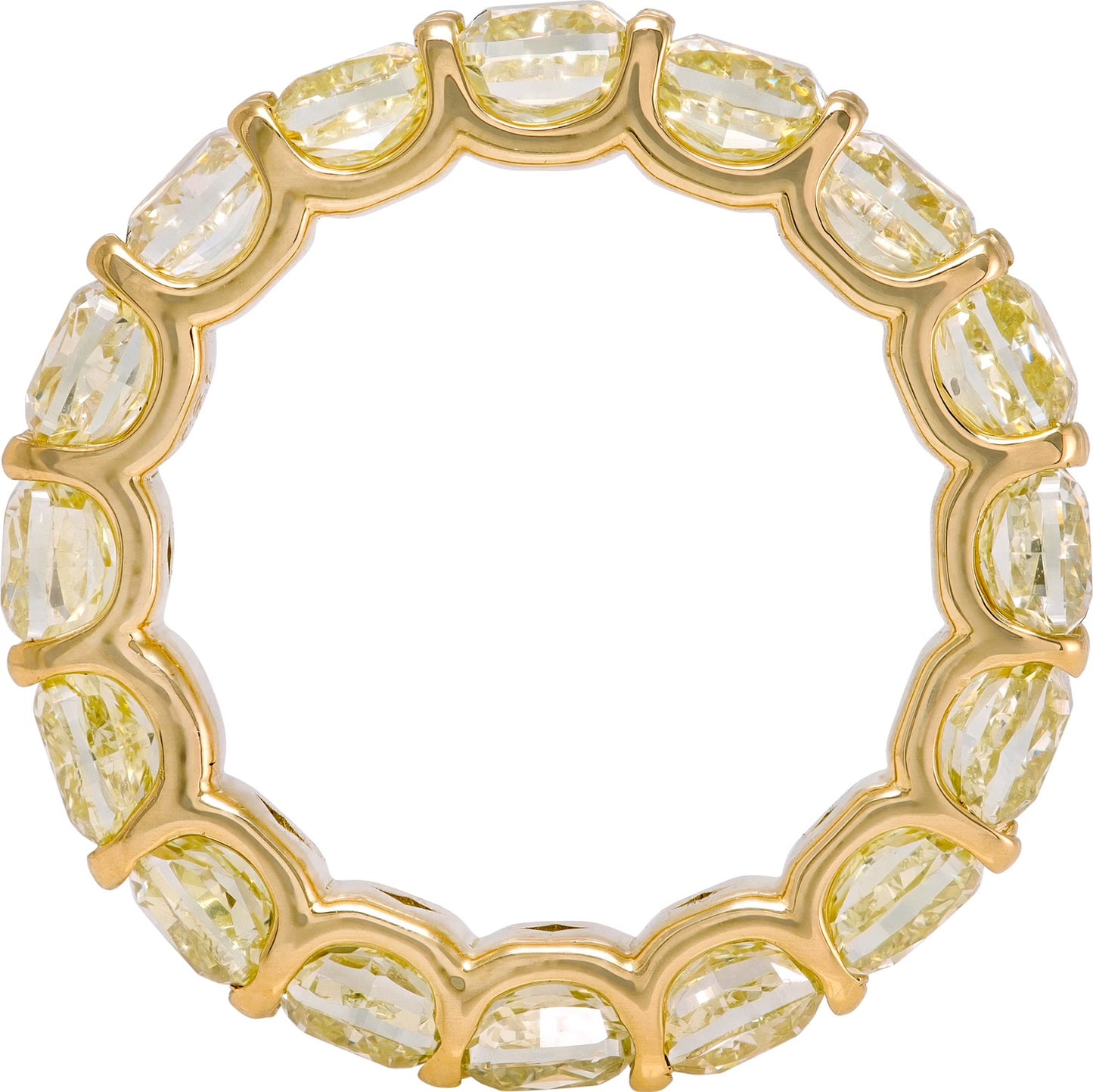 Fancy Yellow Diamond eternity band in 18k yellow gold