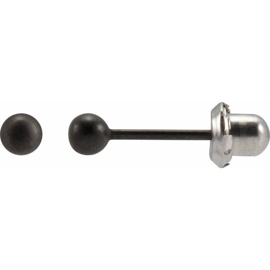 Stainless Steel Black Oxidized 3 mm Ball Stud Piercing Earrings