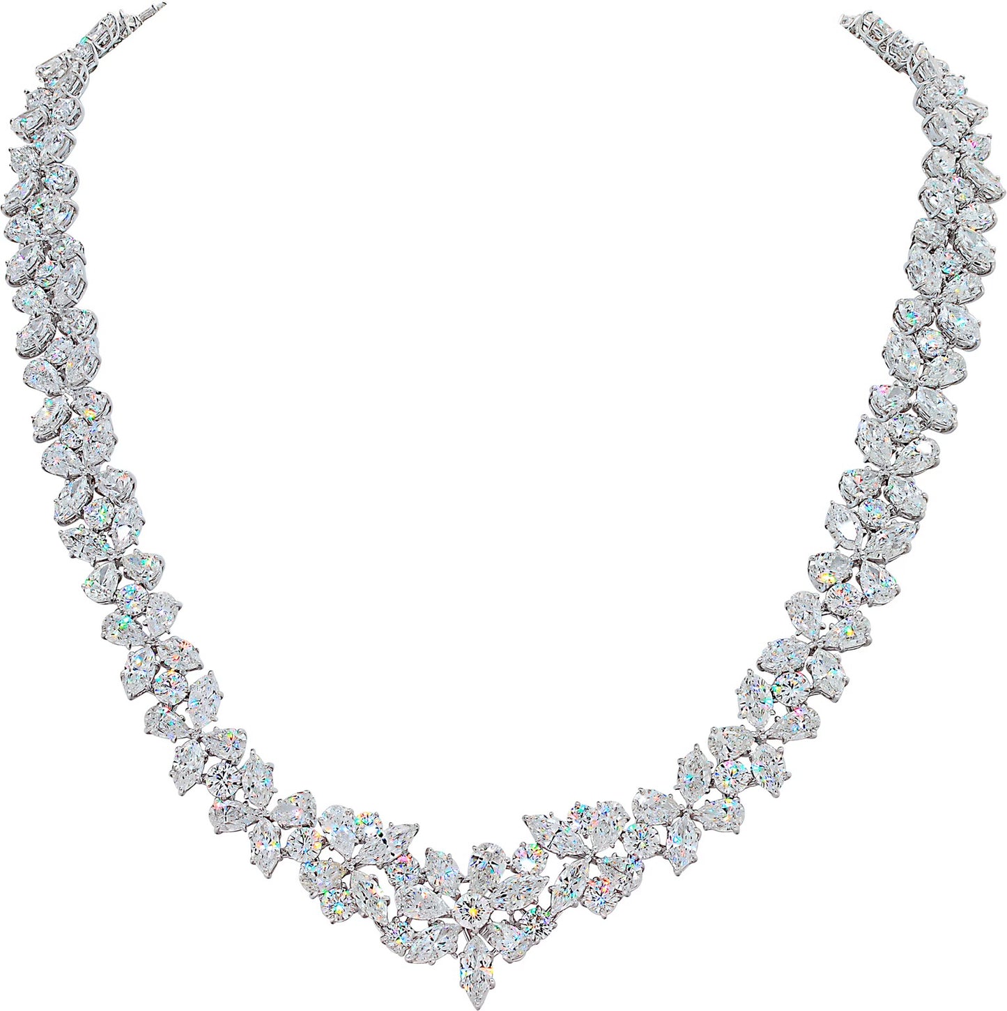 Diamond Necklace,total approx 50 Ct,18k.Marquise,Pear,Round Brilliant diamonds